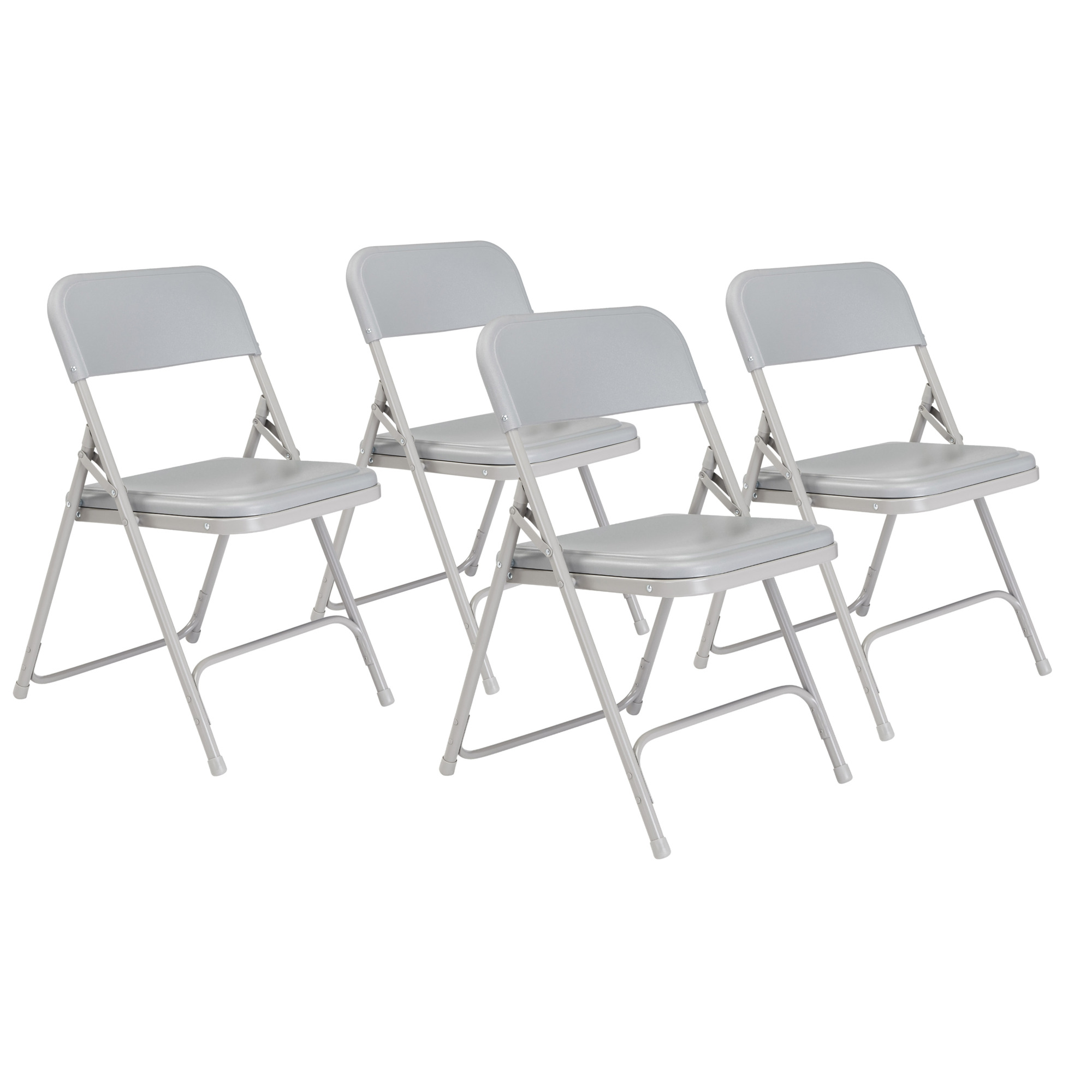National Public Seating, 800 Series Plastic Folding Chair, Primary Color Gray, Included (qty.) 4, Seating Type Folding Chair, Model# 802